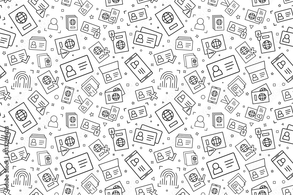 Vector ID, passport pattern. ID, passport seamless background Vector ID, passport pattern. ID, passport seamless background