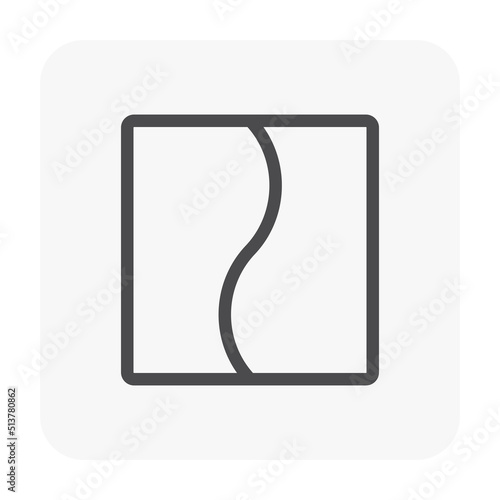 Ceiling  vector icon with shape. Modern interior design idea, architecture and building decoration with board, drywall, gypsum panel or plasterboard for install accent lighting in bedroom, living room