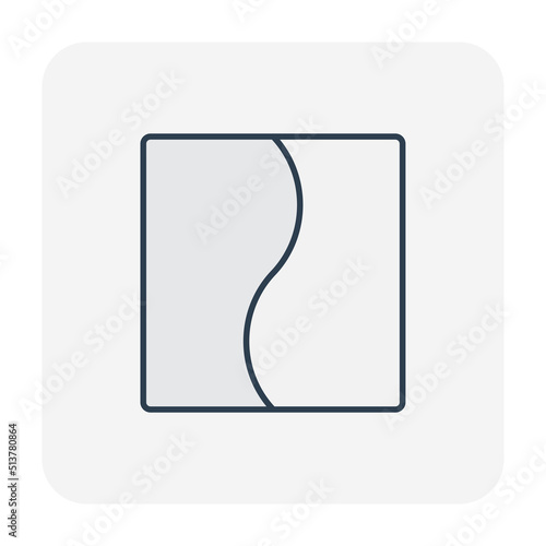 Ceiling vector icon with shape. Modern interior design idea, architecture and building decoration with board, drywall, gypsum panel or plasterboard for install accent lighting in bedroom, living room