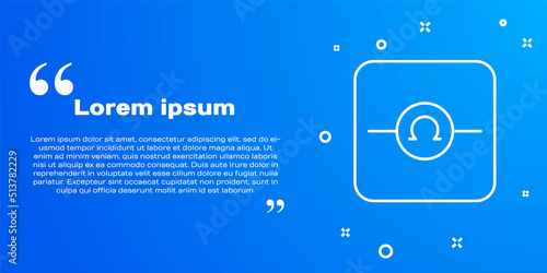 White line Ohmmeter icon isolated on blue background. Vector