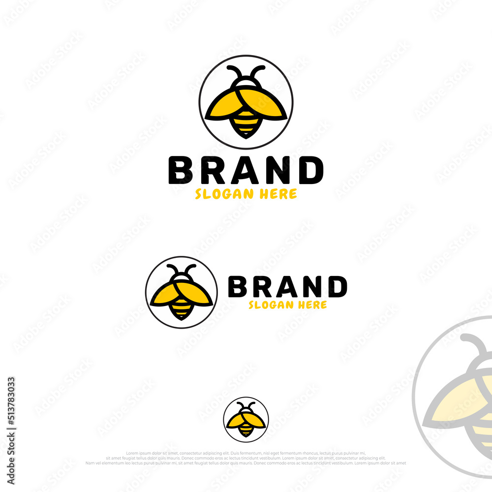 Creative logo bee vector