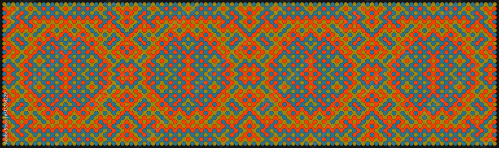 Multicolor truchet tiling connections illustration