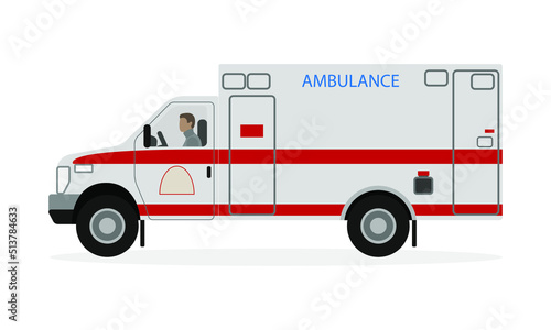 Ambulance on a white background