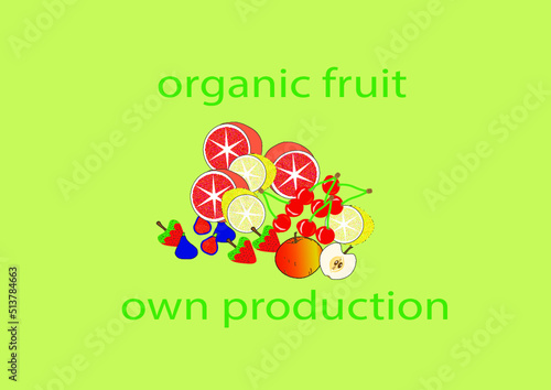 frutta biologica da produzione propria per etichetta busta della spesa tovaglietta spiritosa e simpatica