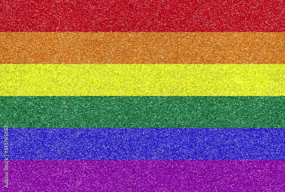 Glitter Rainbow flag of LGBT community sparkle background