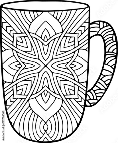 coffee or tea cup doodle style Coloring pages.