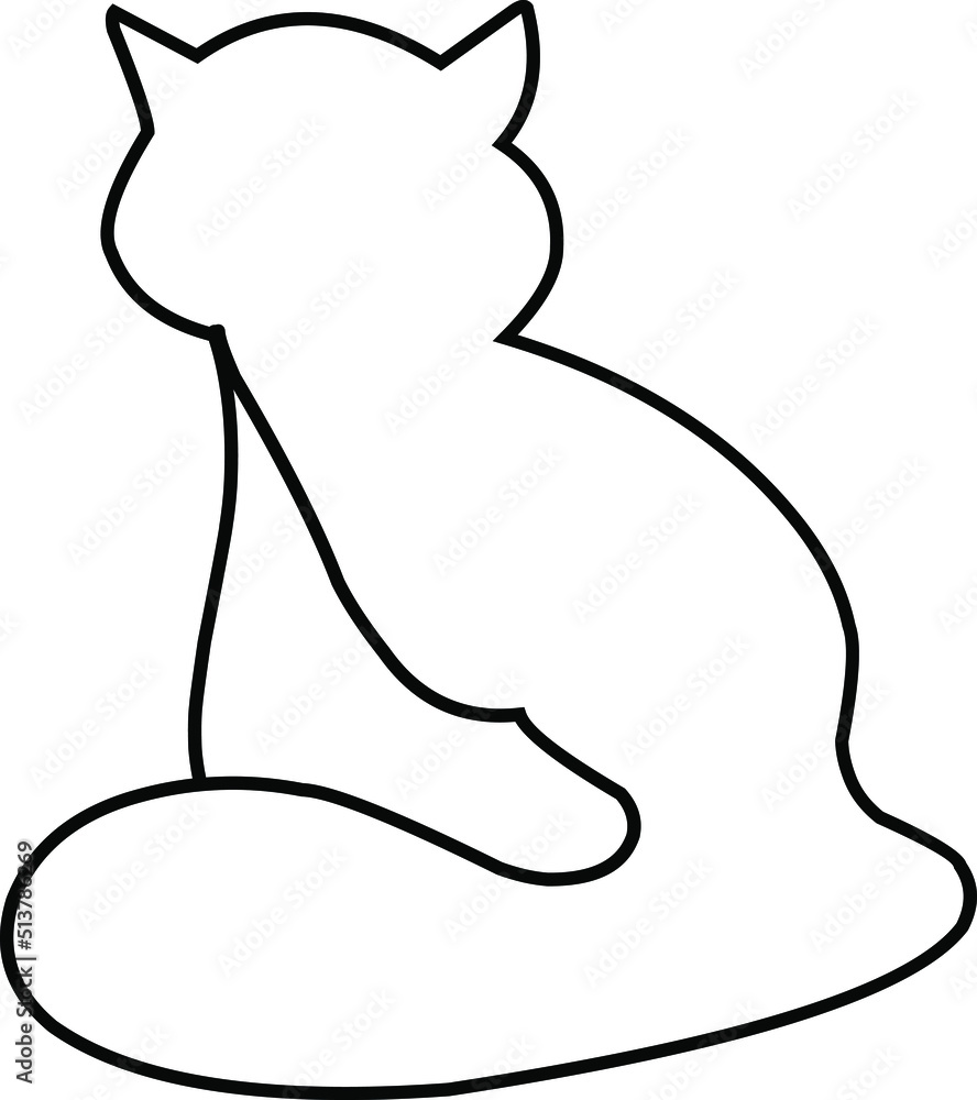 Cat Line Art on a white background Cat Line Art on a white background