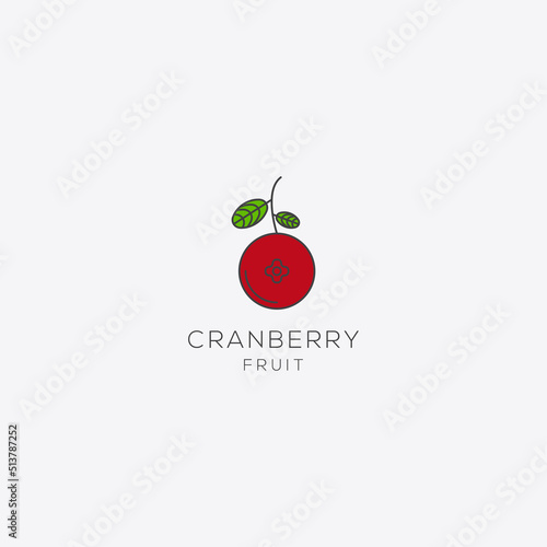 Template Cranberry minimalist logo design with line style color vector