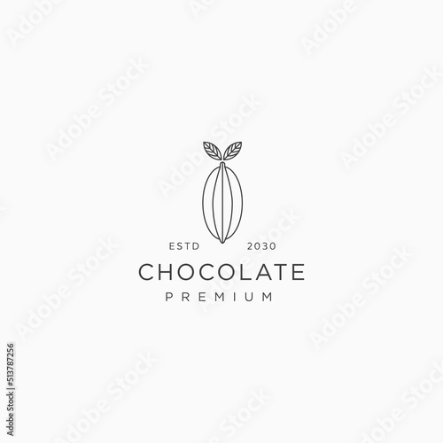 Cocoa design, cocoa plant logo icon vector template