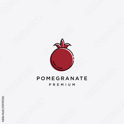Vector abstract logo and pomegranate design template