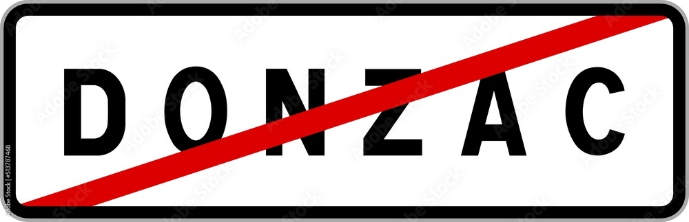 Panneau sortie ville agglomération Donzac / Town exit sign Donzac Panneau sortie ville agglomération Donzac / Town exit sign Donzac