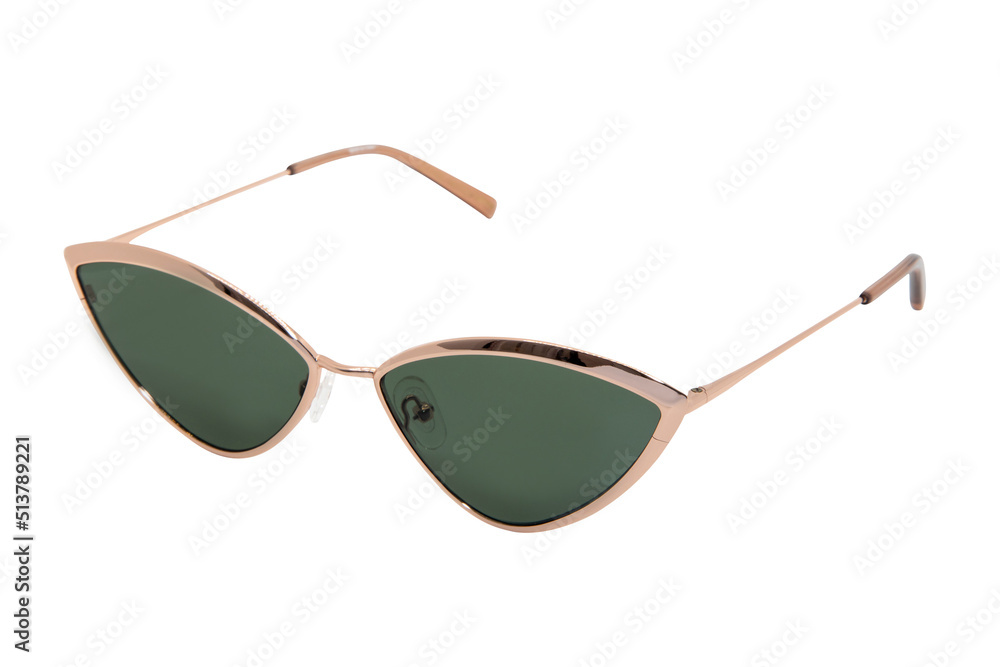 Cat eye Sunglasses luxury fashion polarized green shades with rosegold metal frame designer sunglasses top front view Cat eye Sunglasses luxury fashion polarized green shades with rosegold metal frame designer sunglasses top front view