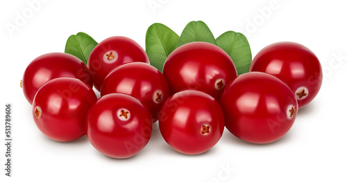 Cranberry isolated on white background with full depth of field