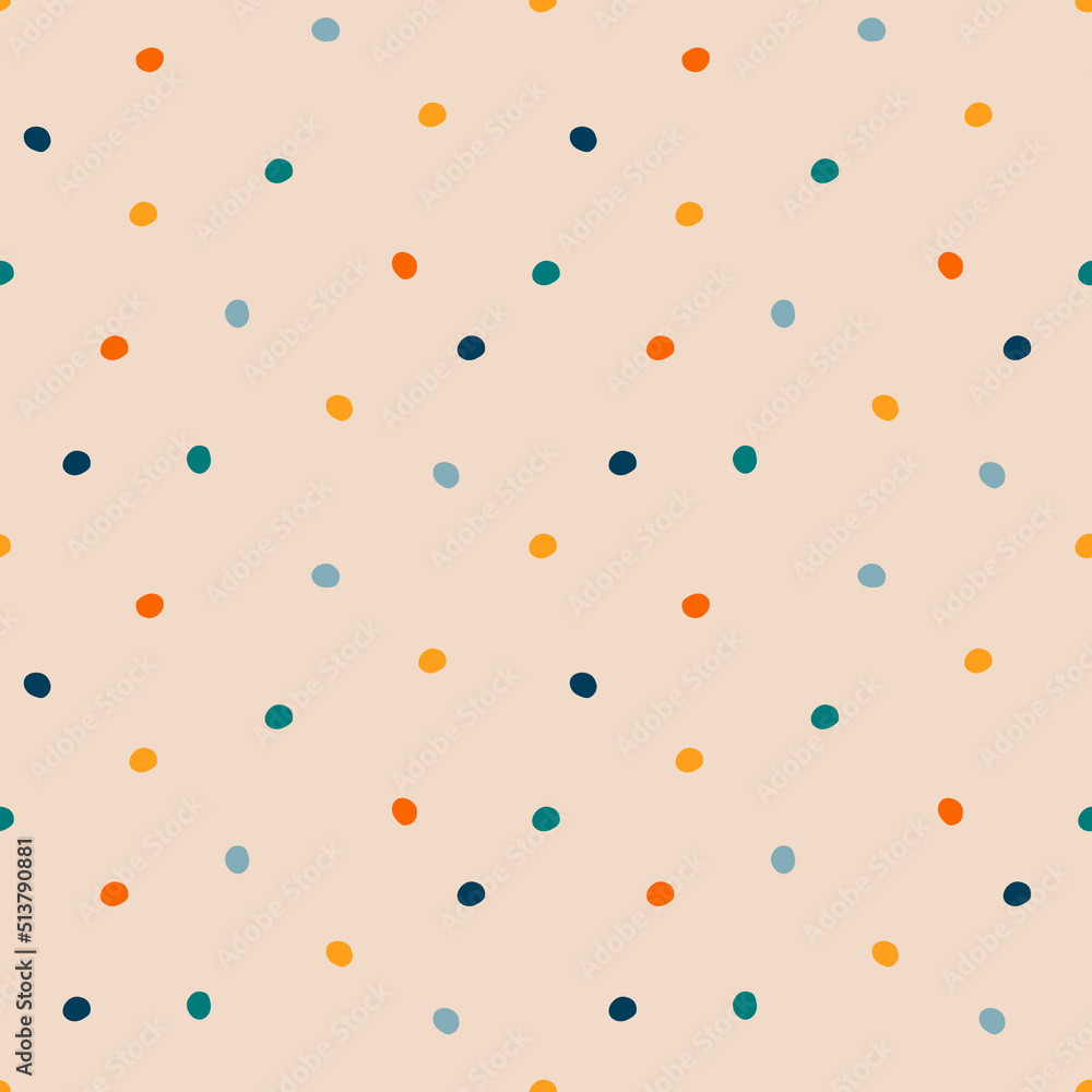 Colorful abstract texture in pastel colors, dotted seamless pattern, vector