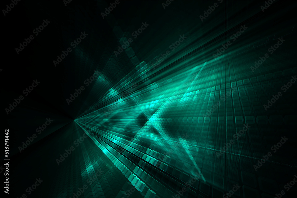 Obraz premium Digital technology green abstract background.
