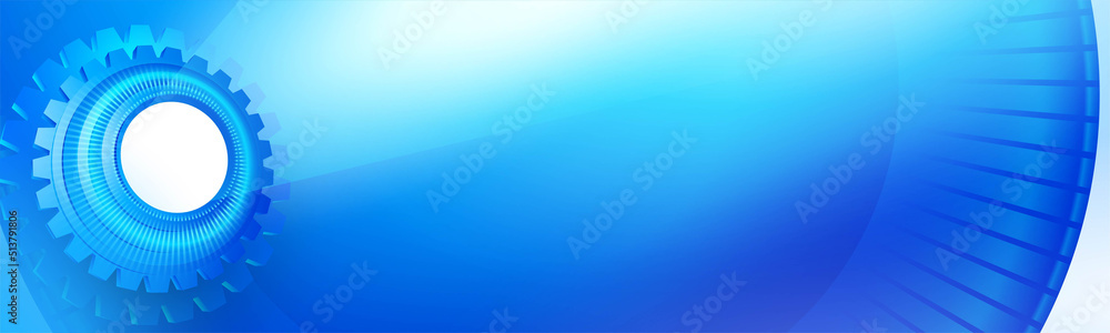 banner gear and circles 3d perspective design template blue gradient color vector banner gear and circles 3d perspective design template blue gradient color vector