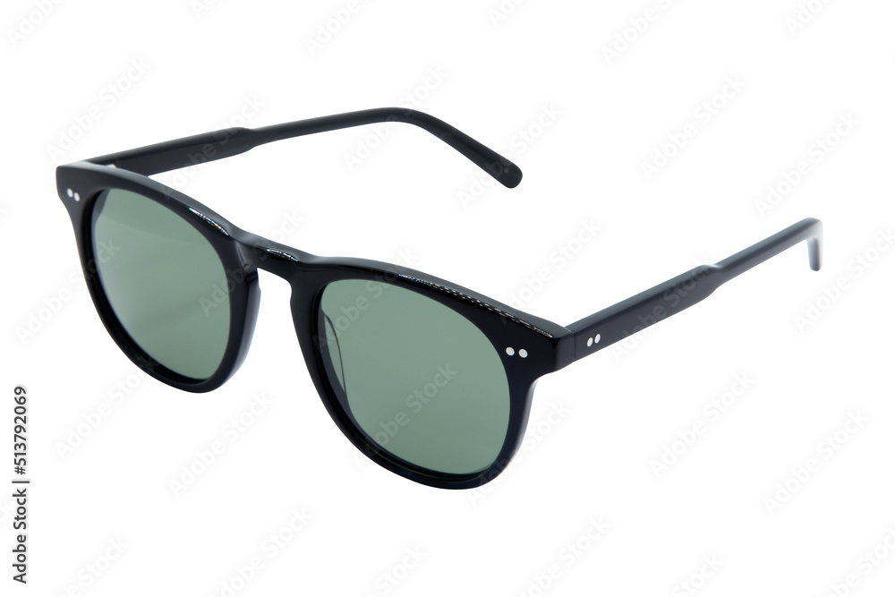 Designer Sunglasses for men and women black frame with green shades top front view Designer Sunglasses for men and women black frame with green shades top front view