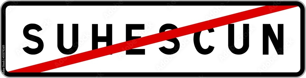 Panneau sortie ville agglomération Suhescun / Town exit sign Suhescun Panneau sortie ville agglomération Suhescun / Town exit sign Suhescun