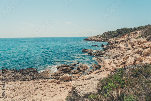 Rocky area beach of Catalonia, in Spain. © Sergi