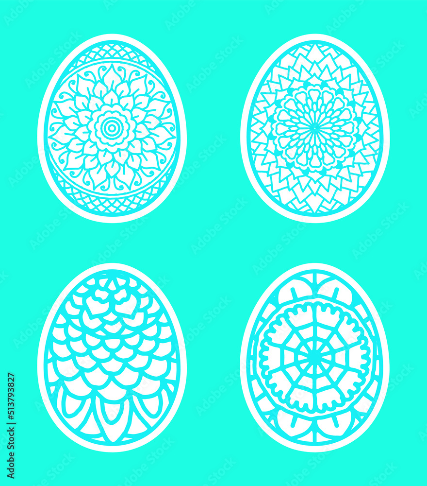 Easter eggs set doodle style. Happy Easter hand-drawn Easter eggs set doodle style. Happy Easter hand-drawn