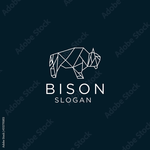 Bison logo design icon template