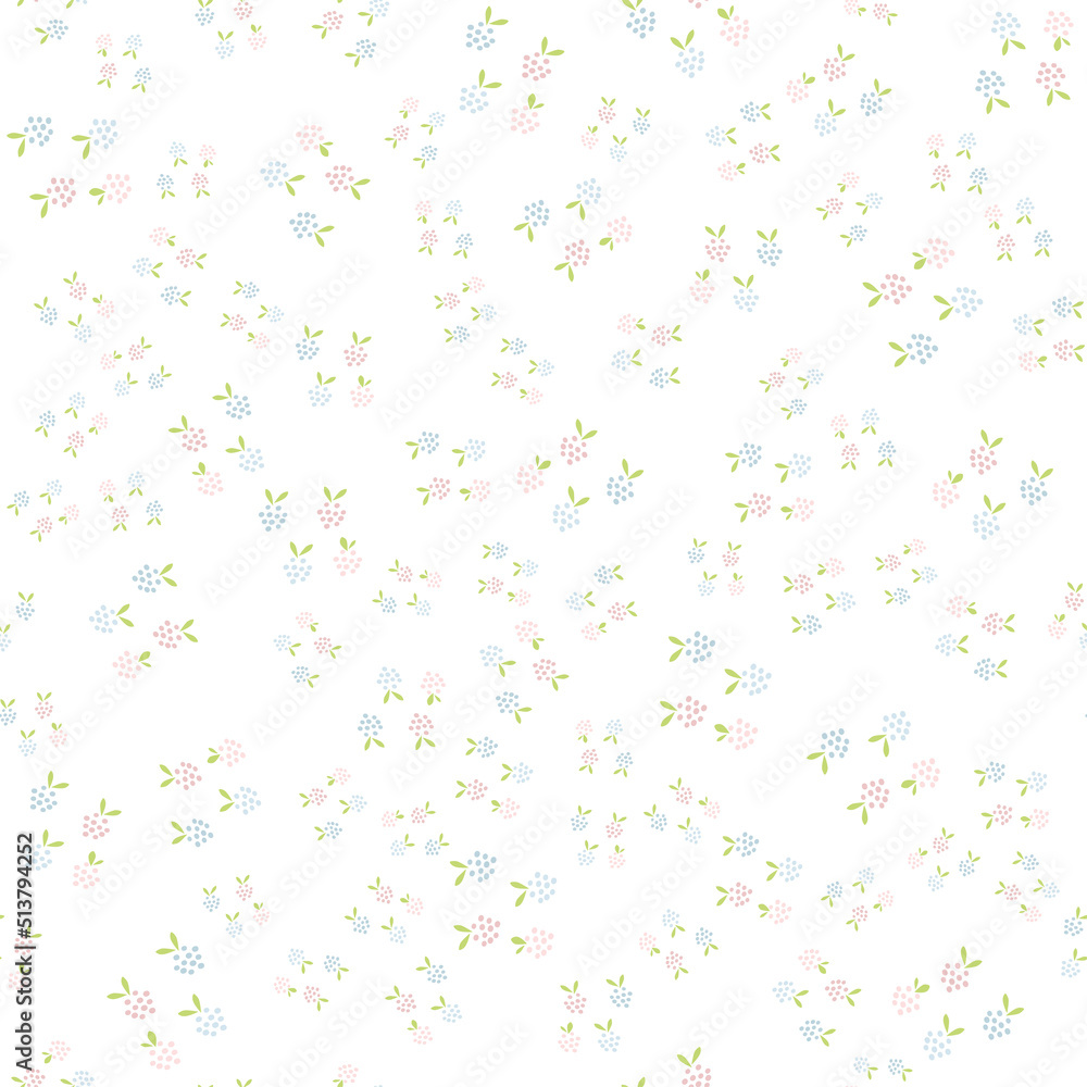 Seamless vector pattern with blue and pink blackberries on a white background. Berry texture for tablecloth, label, fabric, clothes, wallpaper, towel