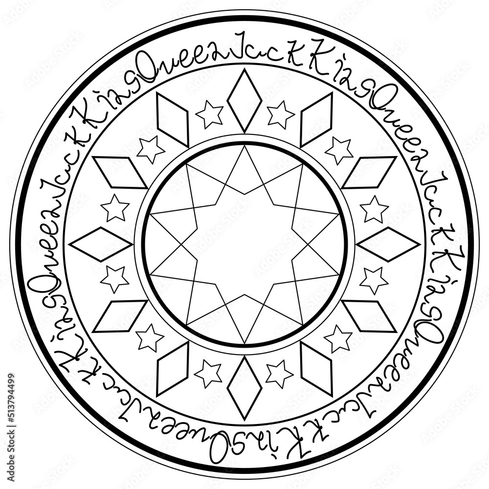 ダイヤの魔法陣　異世界風の手書き文字