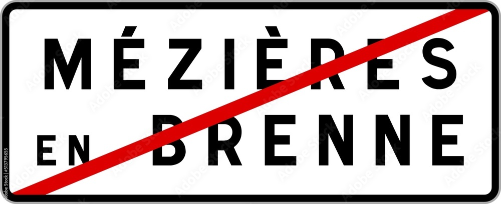 Panneau sortie ville agglomération Mézières-en-Brenne / Town exit sign Mézières-en-Brenne Panneau sortie ville agglomération Mézières-en-Brenne / Town exit sign Mézières-en-Brenne