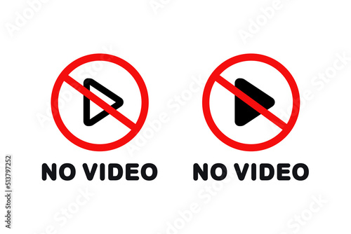 No video sign. Vector illustration