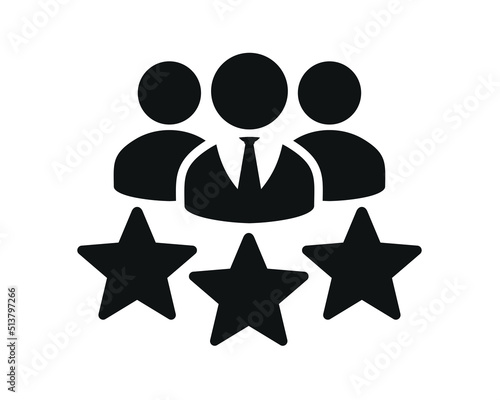 Business client with star icon.  Favorite or popular person. Vector illustration