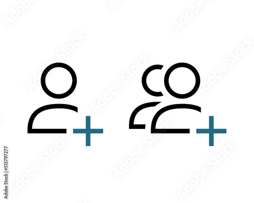 Add user icon. New profile account. Add new friend.  Create group. Vector illustration