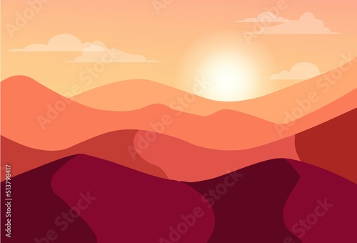Vector desert landscape illustration
