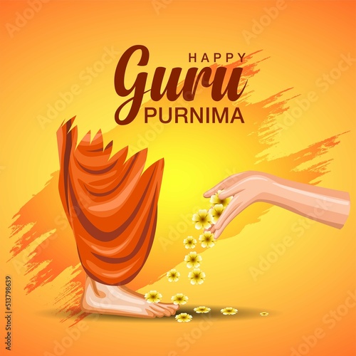 Creative vector Illustration for the Day Of Honoring Celebration Guru Purnima.