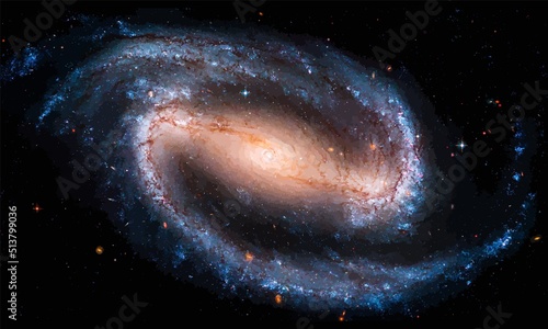 Fototapeta Naklejka Na Ścianę i Meble -  Spiral galaxy, constellation, nebula, astronomy vector illustration