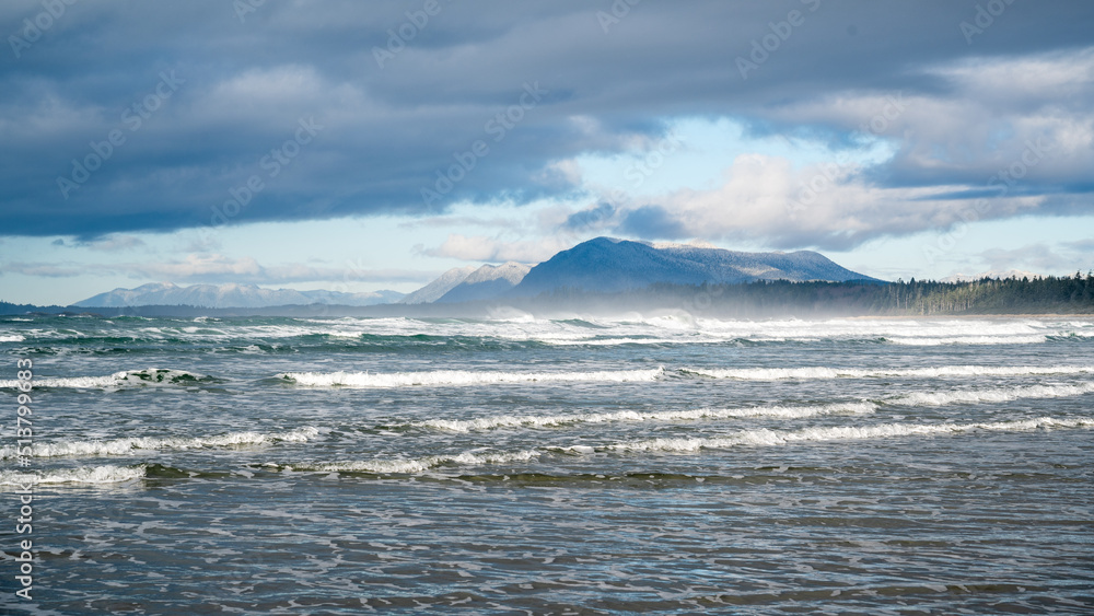 Waves crash over Pacific shoreline Waves crash over Pacific shoreline