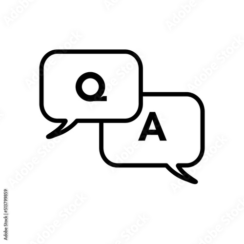 Q&A, chat, pytania i odpowiedzi ikona wektorowa