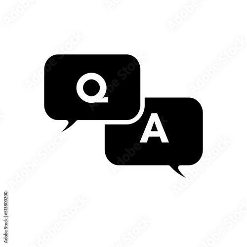 Q&A, chat, pytania i odpowiedzi ikona wektorowa