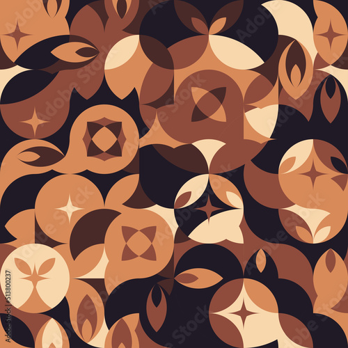 Geometry minimalistic artwork poster with simple shapes and figures. Abstract seamless pattern design in Scandinavian style for, web banner, prints on fabric, wallpaper. Vector background