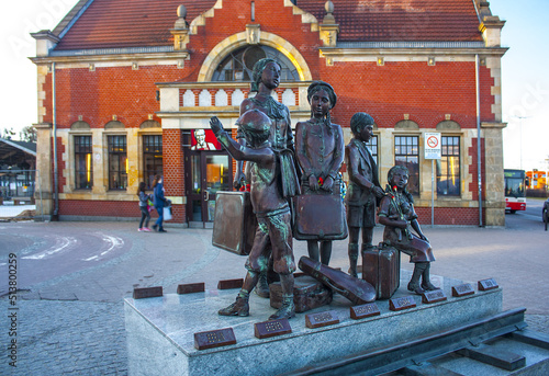 Kindertransport memorial by Frank Meisler at the Gdansk central railway station 