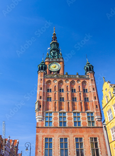 Main Town Hall on Dluga Street in Gdansk, Poland 