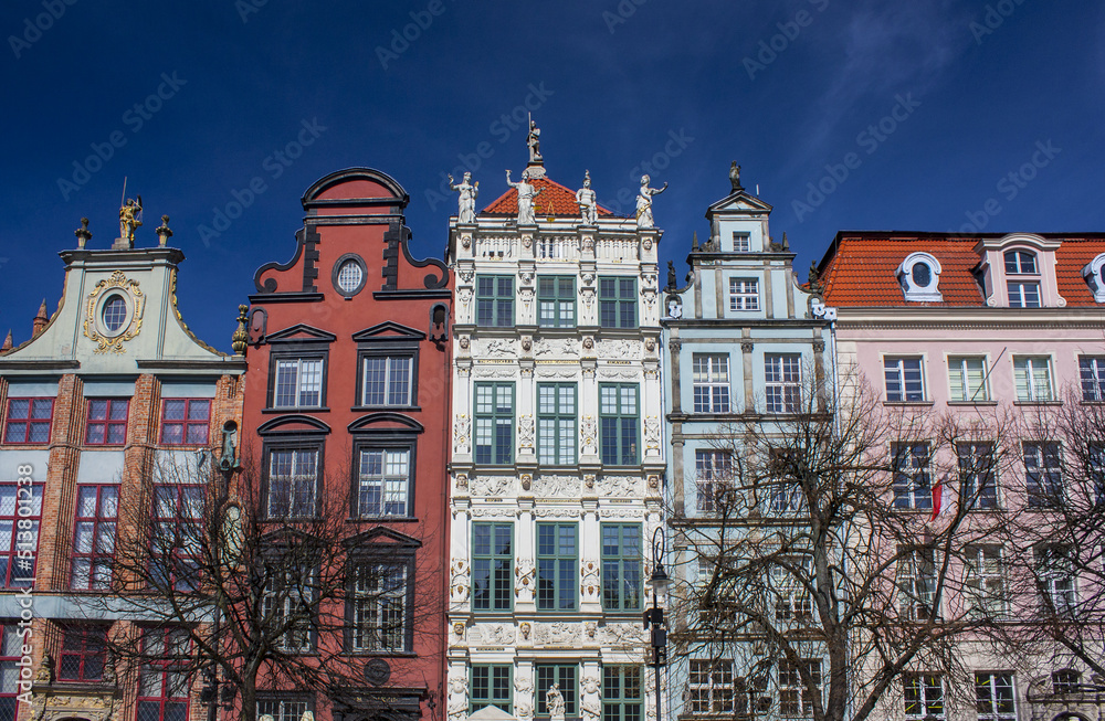 Beautiful buildings in Old Town of Gdansk, Poland 