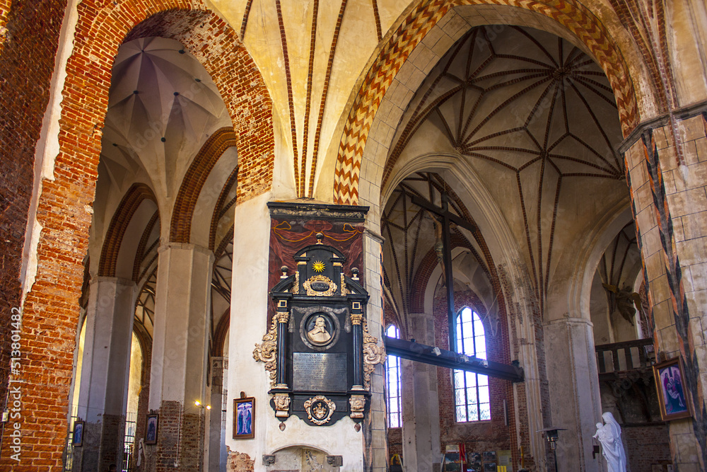 Interior of St Catherine Church in Gdansk, Poland