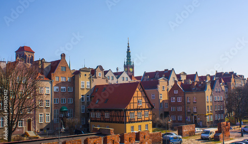 Panoramic view of Old Town of Gdansk