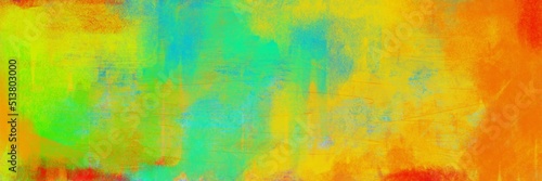 Colorful grunge texture background in blue green yellow orange red rainbow colors, abstract distressed scratched old vintage painted design