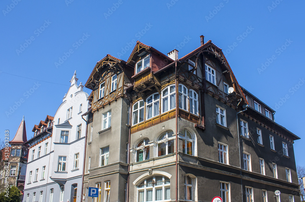 Old mansion on the Victory Avenue in Gdansk, Poland

