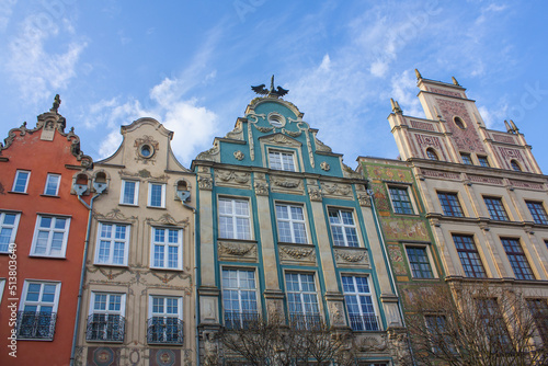 Nice houses in Old Town in Gdansk, Poland