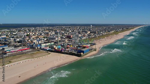 Aerial shot of Seaside Heights in 4k