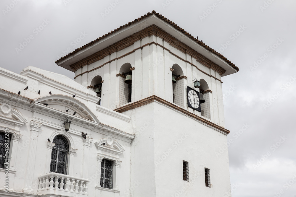 The famous Clock Tower at Popayan city center in Colombia
