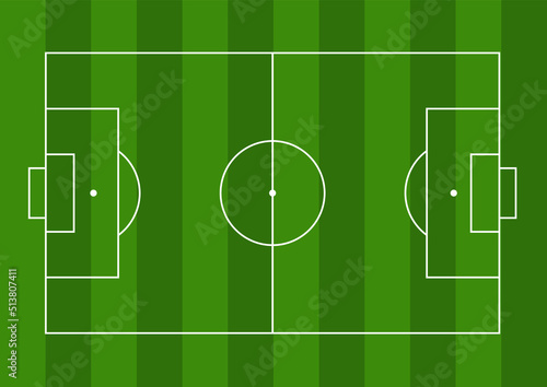 Top view of soccer field or football pitch, Vector illustration.