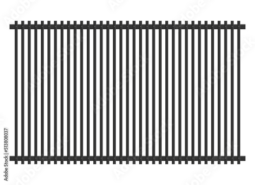 Realistic steel fence vector illustration isolated on white Fototapet